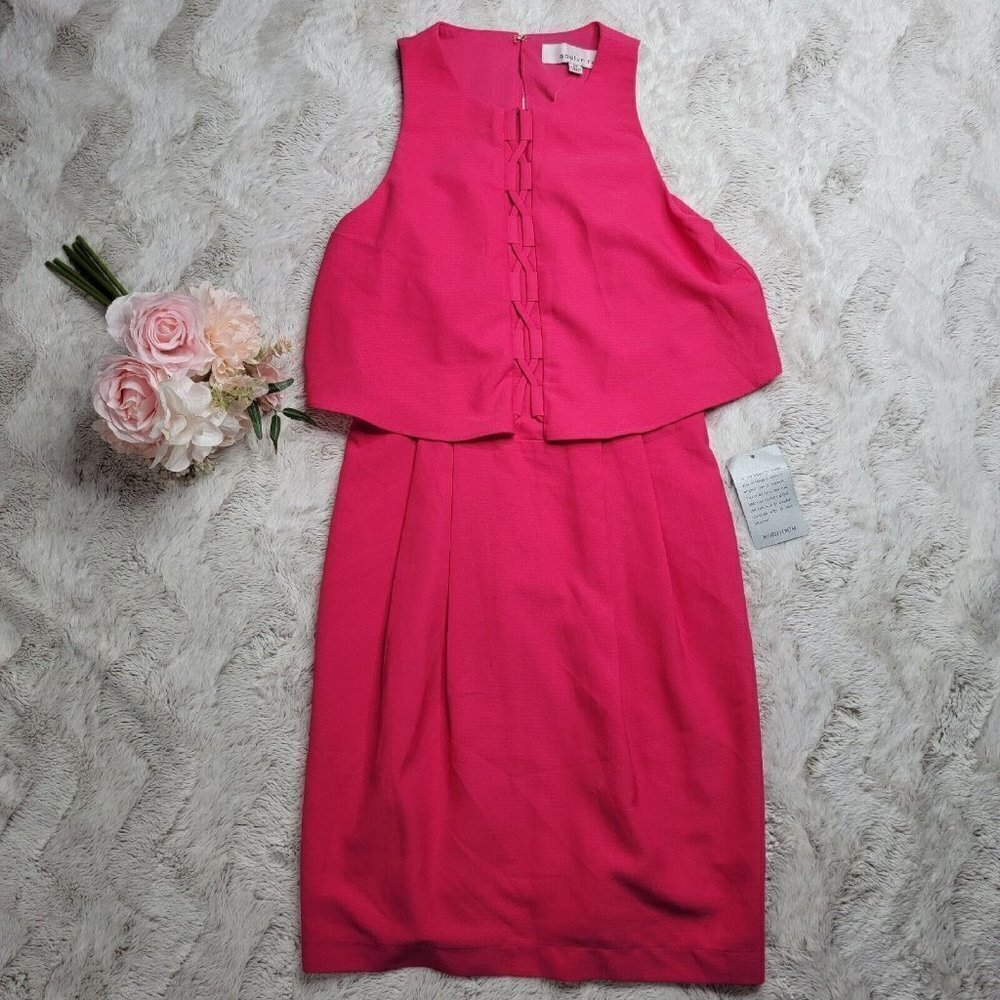 Adelyn Rae Blouson‎ Style Pink Sleeveless Dress NWT Size XS